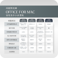 微軟 Microsoft Office for Mac 家用及中小企業版 線上啟用金鑰